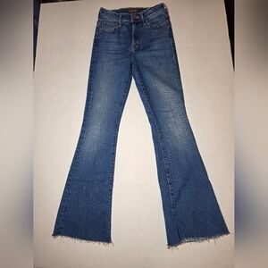 MOTHER The Weekender Fray Flare Jeans in Meet Cute Size 25 High Rise 70s Boho